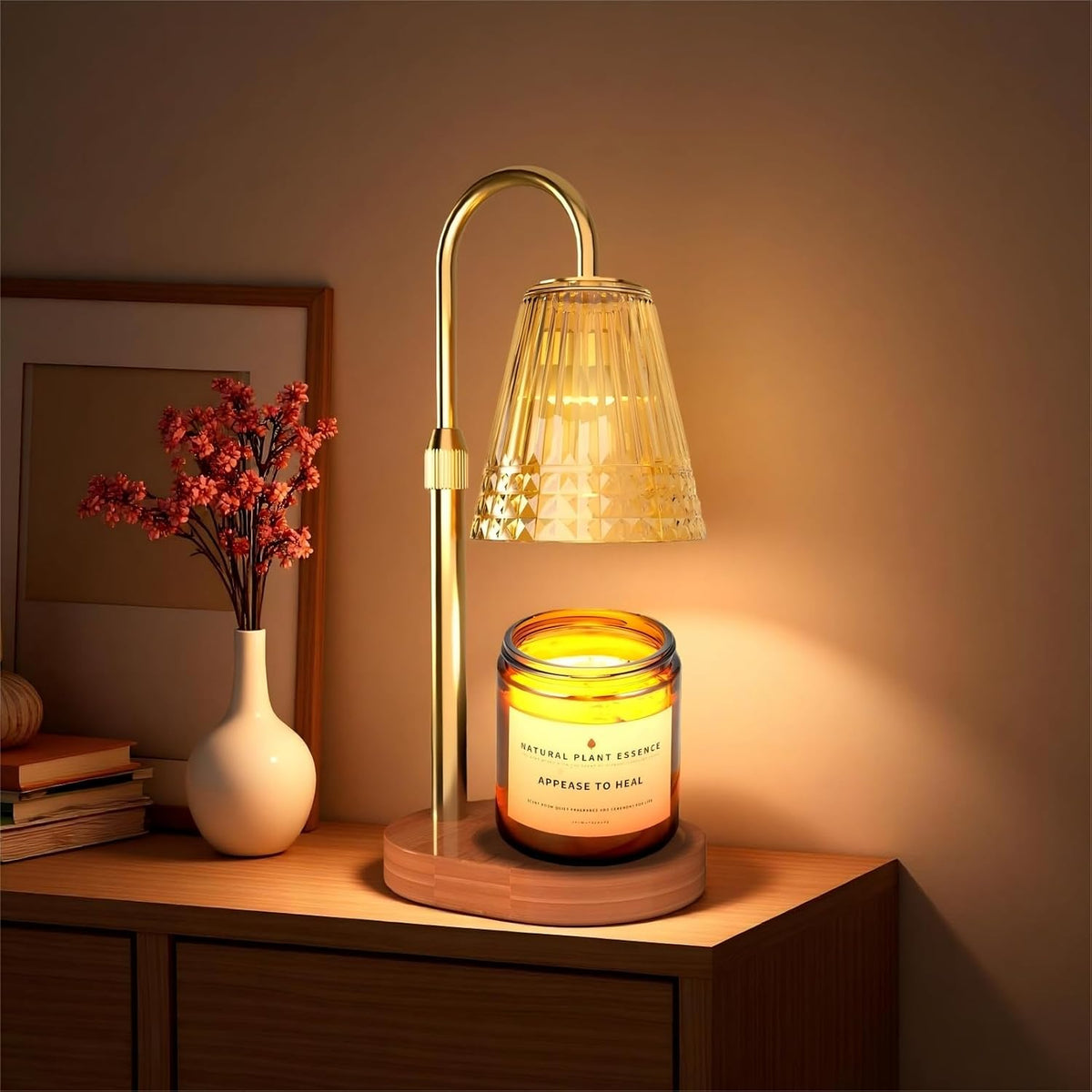 Candle Warmer Lamp with Timer, Dimmable Electric Wax Melter with Adjustable Height, Eco-Friendly Scented Candle Lamp for Gifts, Safe and Smoke-Free, Ideal for Moms and Friends, Perfect for Home Décor