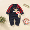 Baby Cartoon Elk Graphic Side Striped Sleeve Knitted Romper, MyKids-USA®, Baby One-Pieces, MyKids-USA - Size/Age - 59 (0-3M) - Color - Navy Blue (Dark Blue) - - - JM2210172148-B.