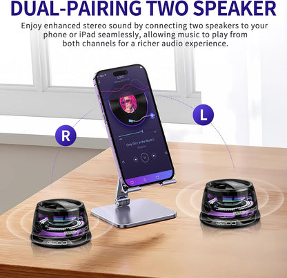 G200 Magnetic Bluetooth Speaker with RGB Light - Portable Mini Bluetooth Speaker, Full-Range Stereo Sound for 7H Playtime, Game Mode, Perfect Teen Gift for Outdoor Adventure Party