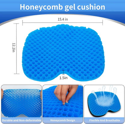 Anti-Slip Kayak Seat Cushion Waterproof Thicken Gel Boat Pad for Sit in Kayak Chair Kayak Accessories Equipment Gear for Fishing Kayak Double Thicken Gel Boat Cushion