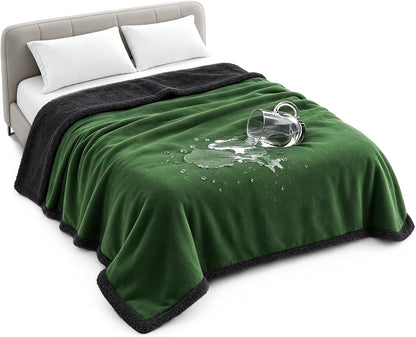 Waterproof Blanket for Bed, Reversible Leakproof Throw