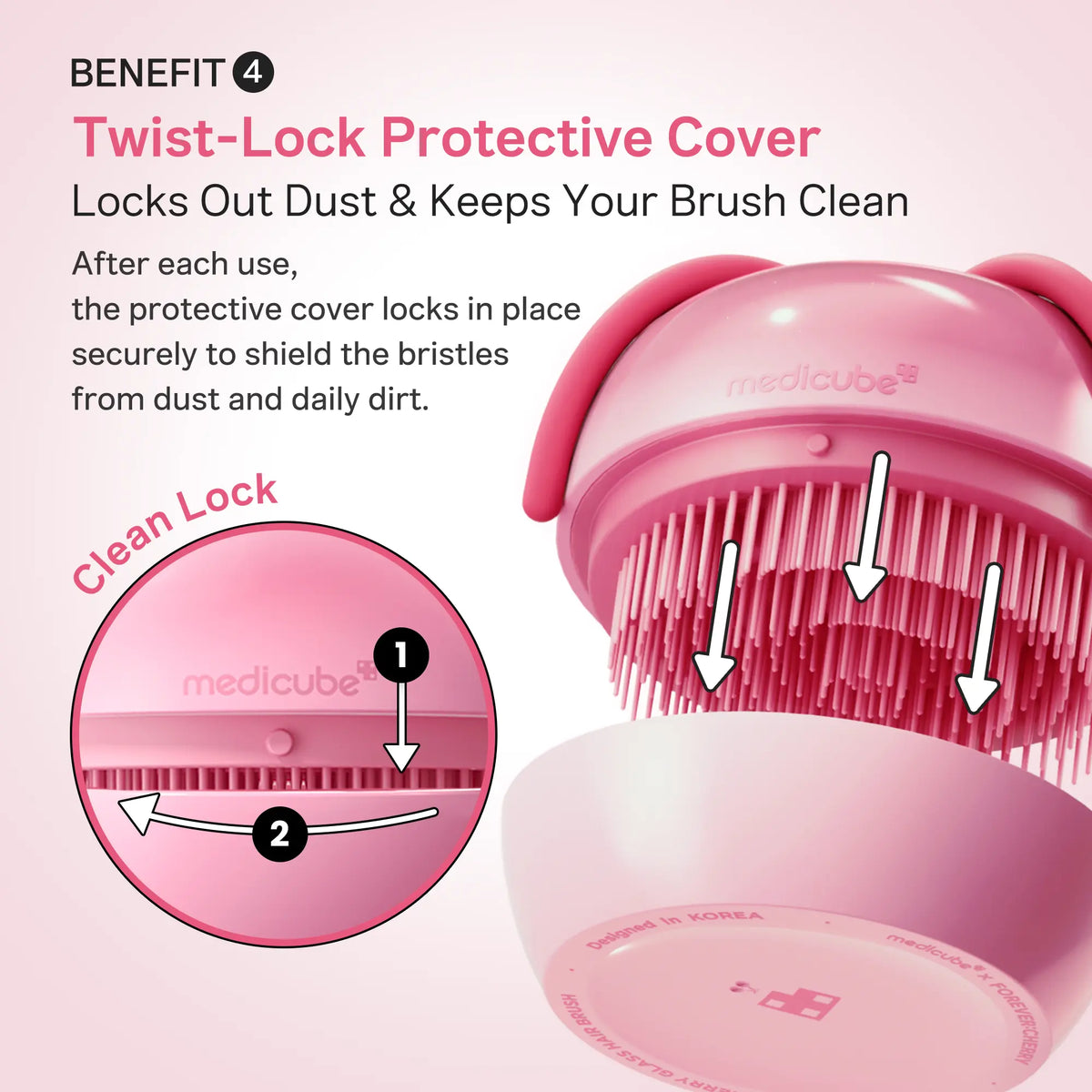 [NEW] [medicube] Ribbon Cherry Glass Hair Brush | Effortless Detangling for Smooth Hair Care | Reduces Breakage | For Curly, Dry & Damaged Hair | Multi-Length Soft Bristle | Compact, Travel-Friendly with Protective Cover | Korean Hair Care