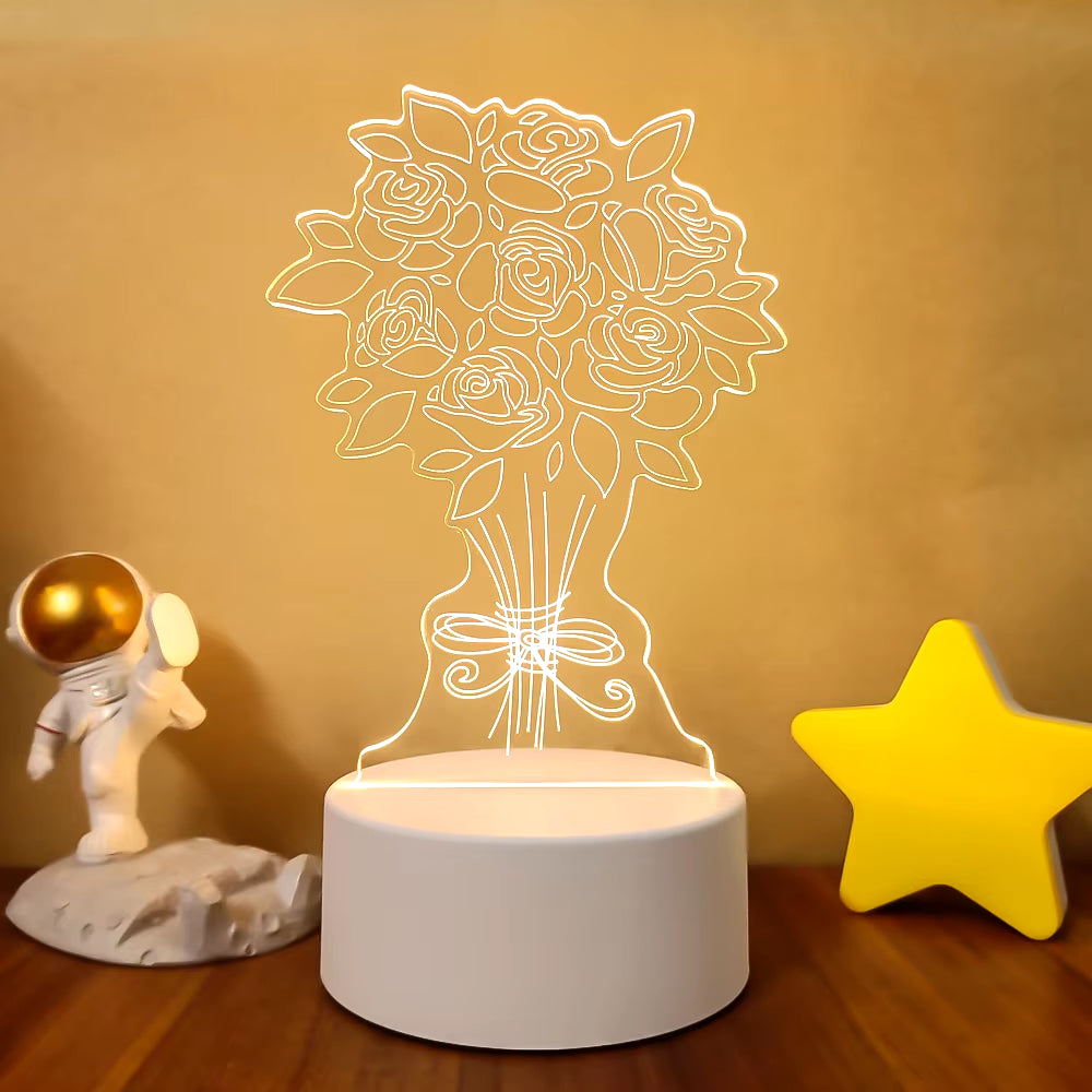 3D LED Lamp Creative 3D LED Night Lights Novelty Illusion Night Lamp 3D Illusion Table Lamp For Home Decorative Light