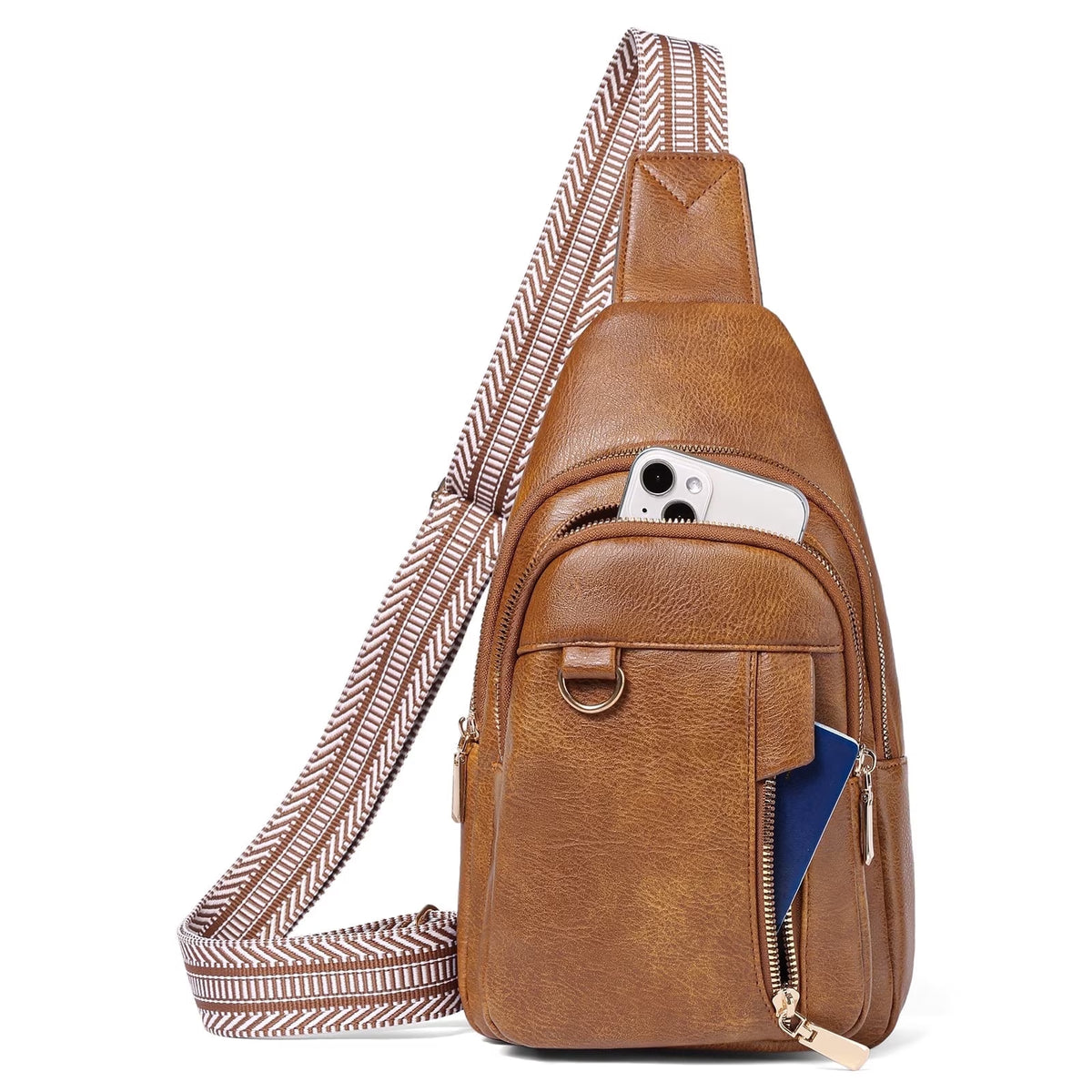 Sling Bag for Women Crossbody Bags Fanny Pack Vegan Leather Chest Bag Travel Shoulder Belt Purse Backpack Gifts