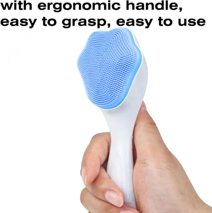 Silicone Face Scrubber and Exfoliator Brush - Facial Cleansing Brush for Blackhead, Acne, Pore, Cradle Cap - Deep Cleaning Skin Care 4 Pack