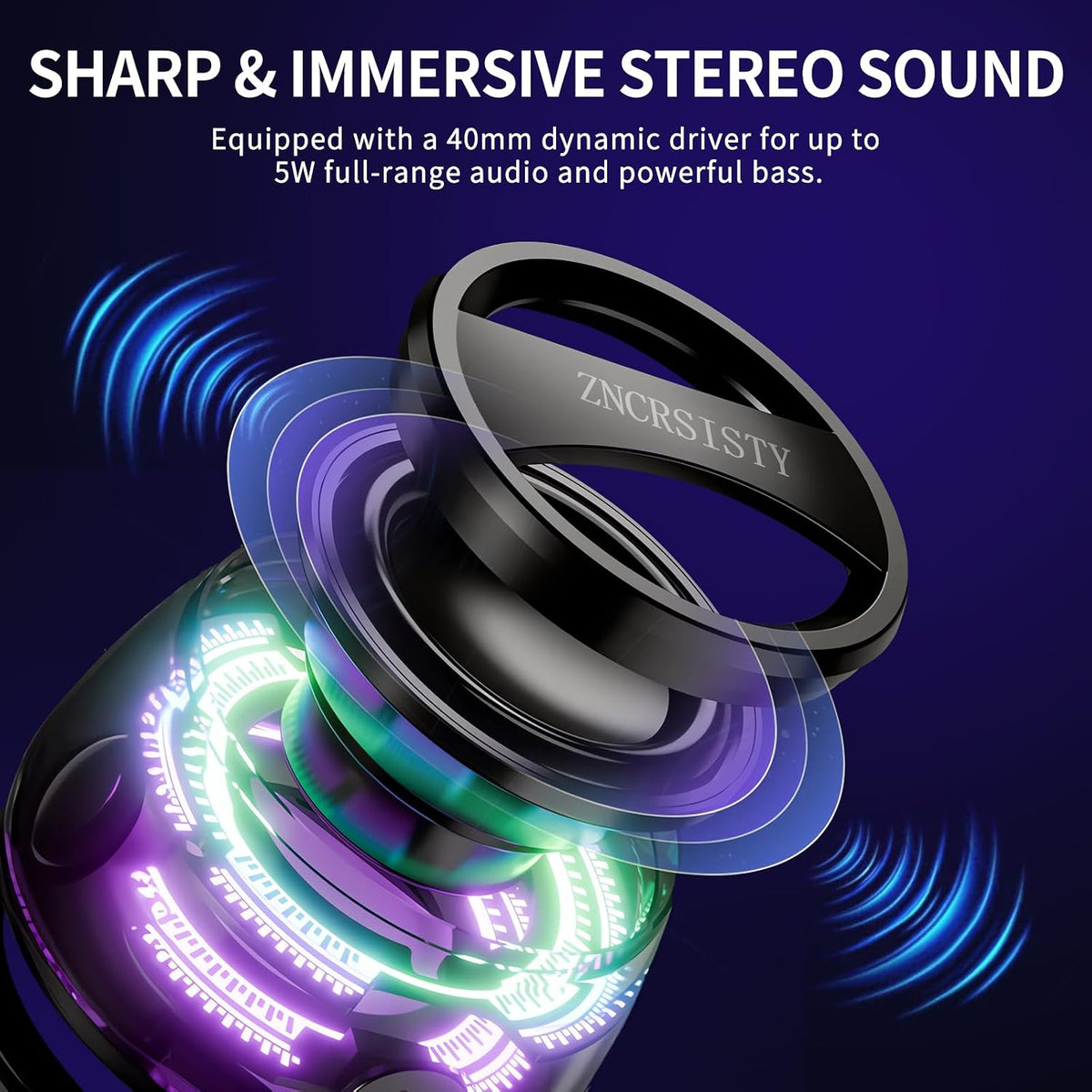 G200 Magnetic Bluetooth Speaker with RGB Light - Portable Mini Bluetooth Speaker, Full-Range Stereo Sound for 7H Playtime, Game Mode, Perfect Teen Gift for Outdoor Adventure Party