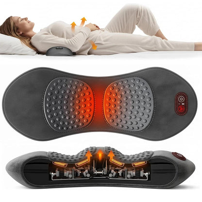 3-in-1 Electric Lumbar Support Pillow – Back Massager with Heat, Vibration & Stretching