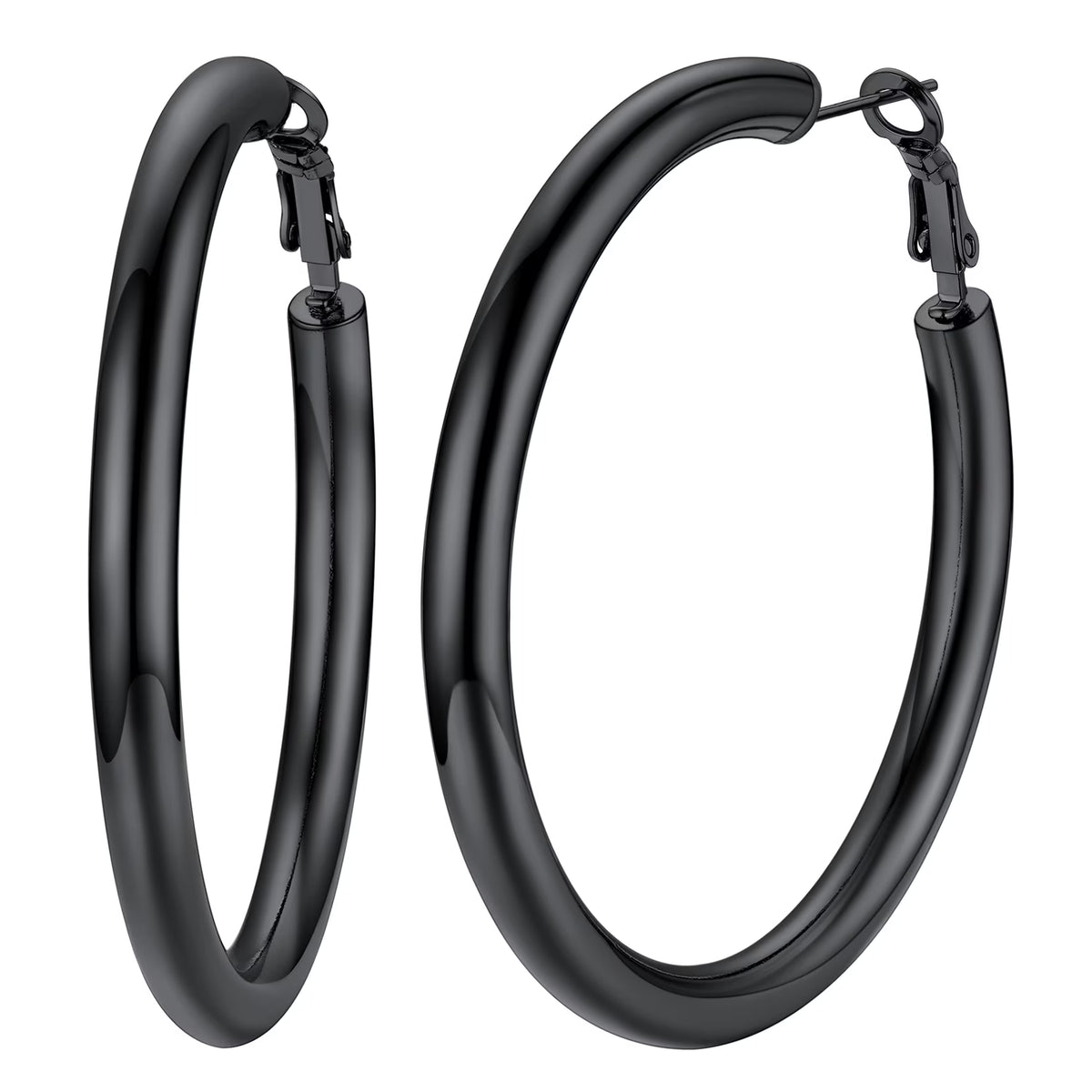 Chunky Hoop Earrings for Women Stainless Steel Jewelry Silver Large Earring 30mm Birthday Christmas Gift for Daughter Wife