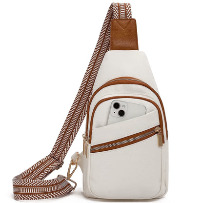 Sling Bag for Women Crossbody Bags Fanny Pack Vegan Leather Chest Bag Travel Shoulder Belt Purse Backpack Gifts