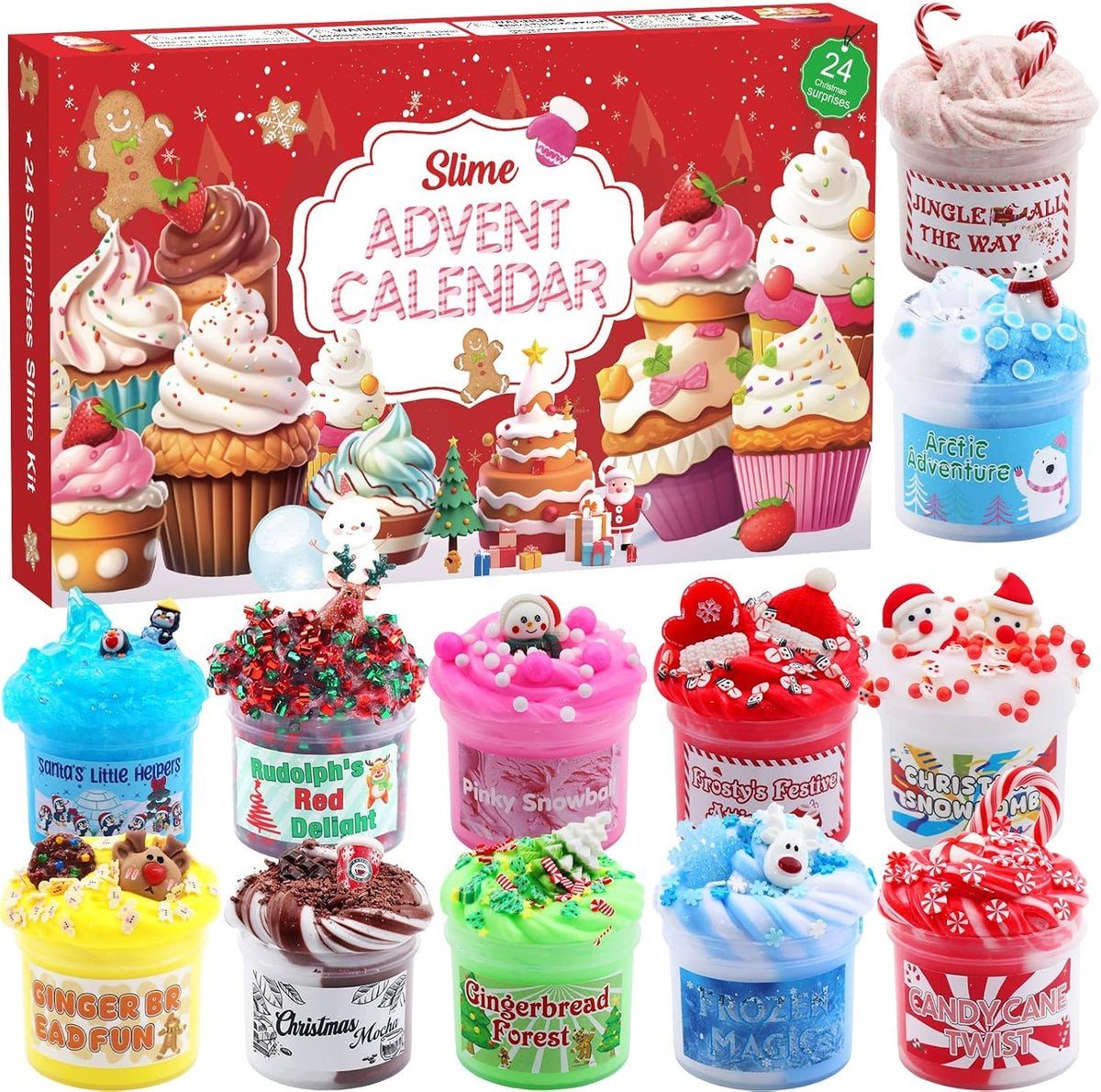 Slime Advent Calendar 2026 for Kids 24Day Christmas Countdown Kit