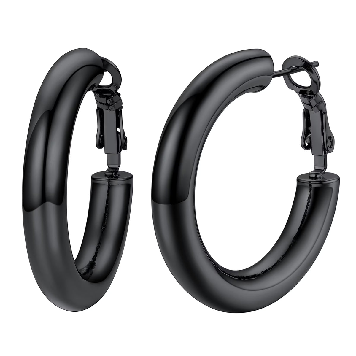 Chunky Hoop Earrings for Women Stainless Steel Jewelry Silver Large Earring 30mm Birthday Christmas Gift for Daughter Wife