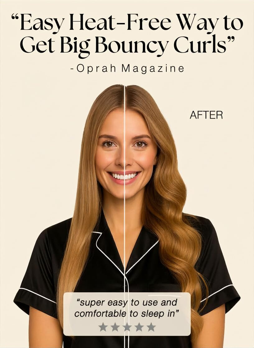 Heatless Curls Overnight Set - Satin Hair Curlers to Sleep In