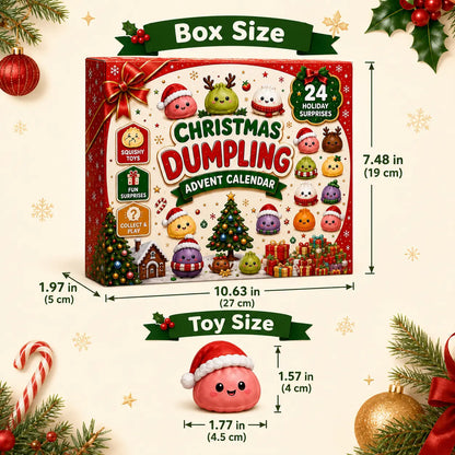 Christmas Mini Squishies Advent Calendar 2026, 24-Day Dumpling Squishy Toy Countdown Calendar with Glitter Squeeze Toys, Holiday Gift for Kids
