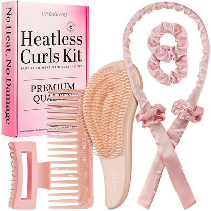 Heatless Curls Overnight Set - Satin Hair Curlers to Sleep In