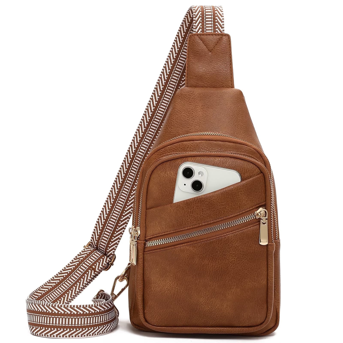 Sling Bag for Women Crossbody Bags Fanny Pack Vegan Leather Chest Bag Travel Shoulder Belt Purse Backpack Gifts