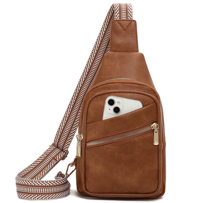 Sling Bag for Women Crossbody Bags Fanny Pack Vegan Leather Chest Bag Travel Shoulder Belt Purse Backpack Gifts