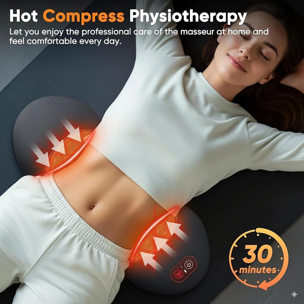 3-in-1 Electric Lumbar Support Pillow – Back Massager with Heat, Vibration & Stretching