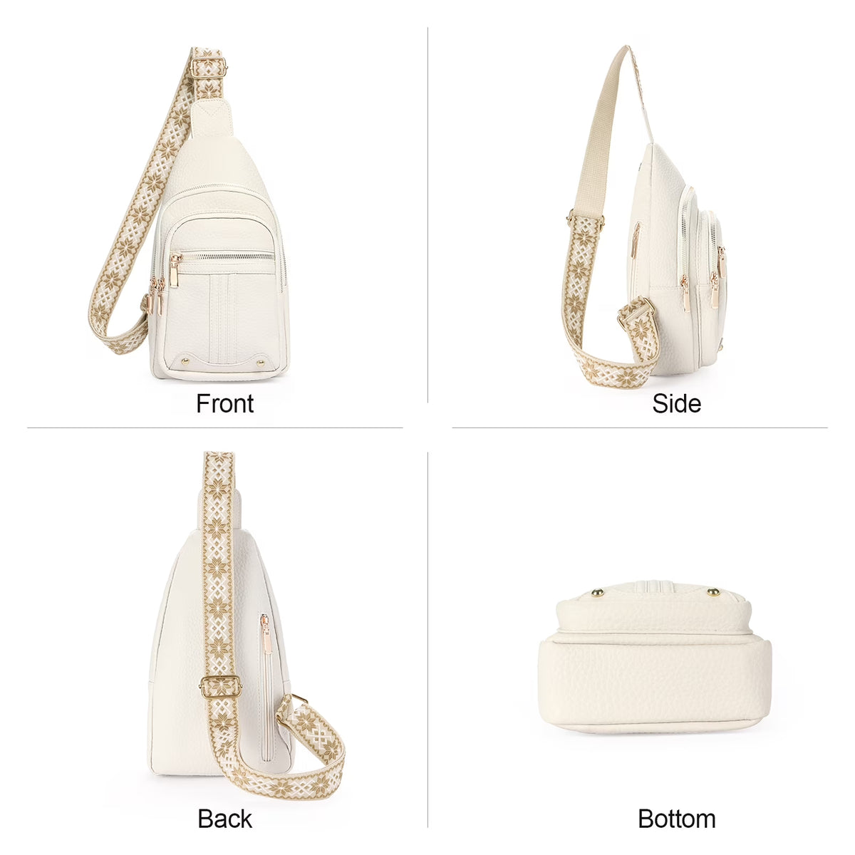 Sling Bag for Women Crossbody Bags Fanny Pack Vegan Leather Chest Bag Travel Shoulder Belt Purse Backpack Gifts