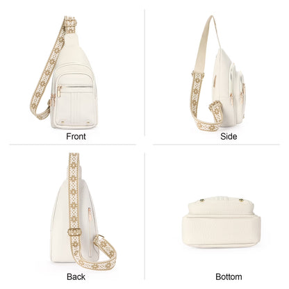 Sling Bag for Women Crossbody Bags Fanny Pack Vegan Leather Chest Bag Travel Shoulder Belt Purse Backpack Gifts