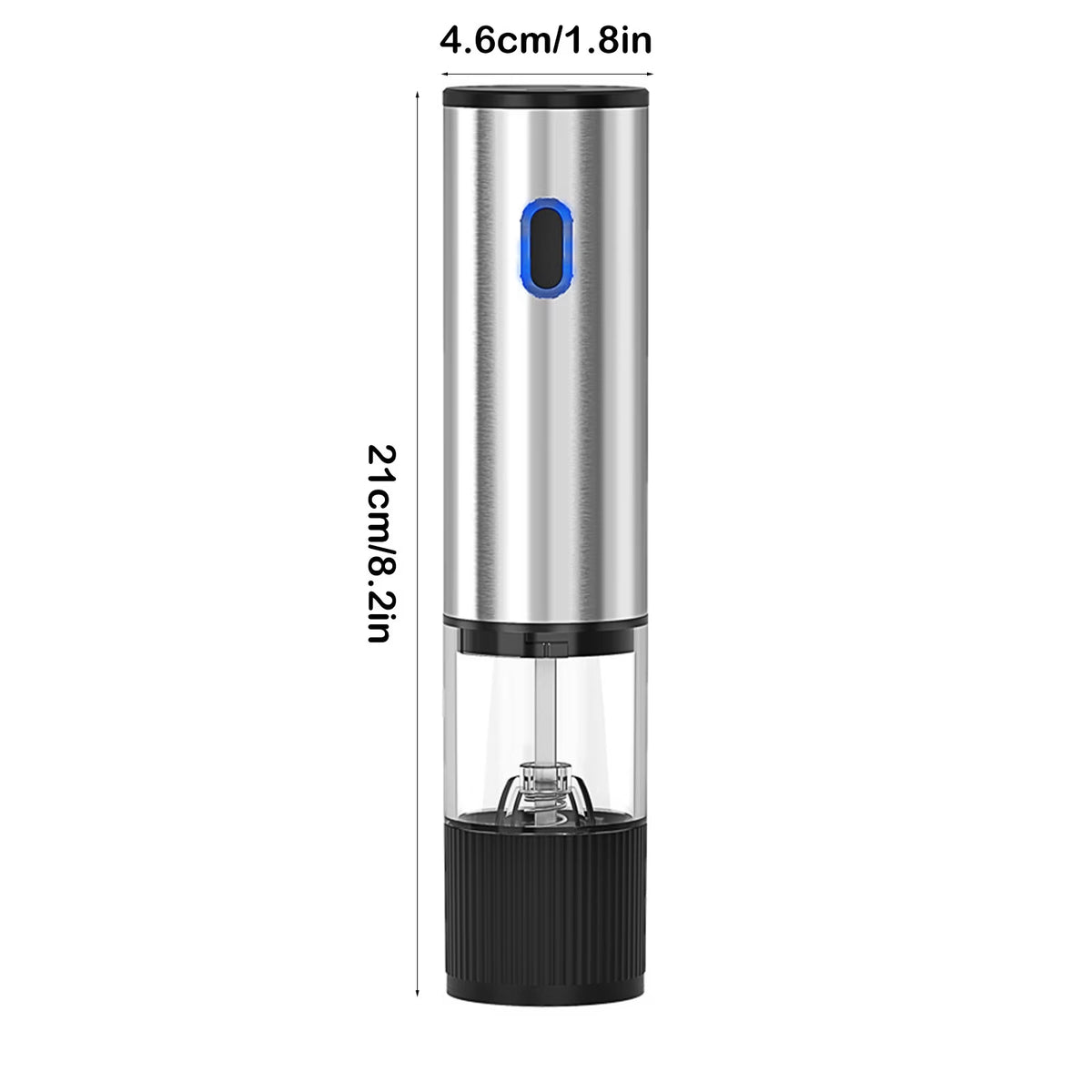 Rechargeable Electric Salt & Pepper Grinder Set - 2-in-1 Adjustable Coarseness Mill with LED Light, USB-C Charging for Steak, Spices & Cooking