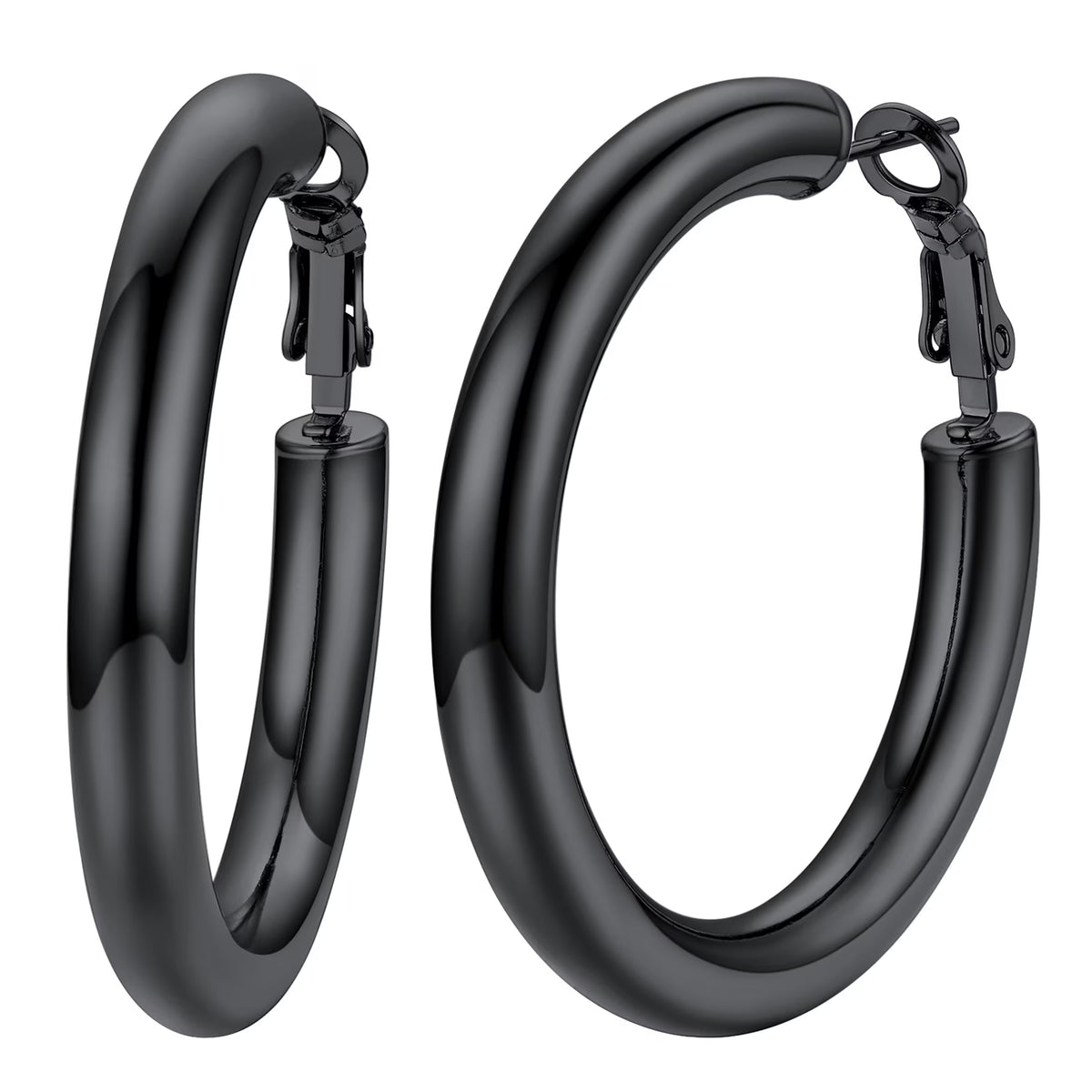 Chunky Hoop Earrings for Women Stainless Steel Jewelry Silver Large Earring 30mm Birthday Christmas Gift for Daughter Wife