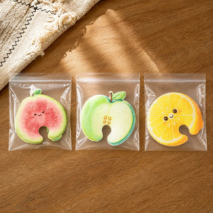 Compressed Cellulose Sponges - 3-Pack Fruit-Shaped Natural Pop-Up Kitchen Sponges, Compostable Plant-Based Non-Scratch Cleaning Tools for Dishes & Household Use