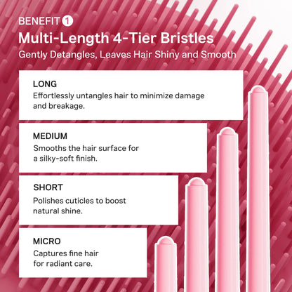 [NEW] [medicube] Ribbon Cherry Glass Hair Brush | Effortless Detangling for Smooth Hair Care | Reduces Breakage | For Curly, Dry & Damaged Hair | Multi-Length Soft Bristle | Compact, Travel-Friendly with Protective Cover | Korean Hair Care
