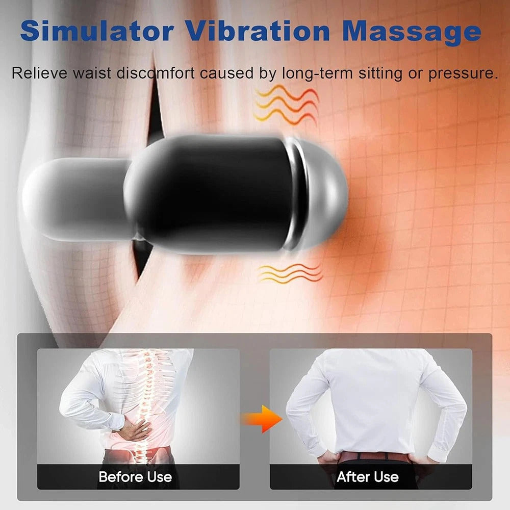 3-in-1 Electric Lumbar Support Pillow – Back Massager with Heat, Vibration & Stretching