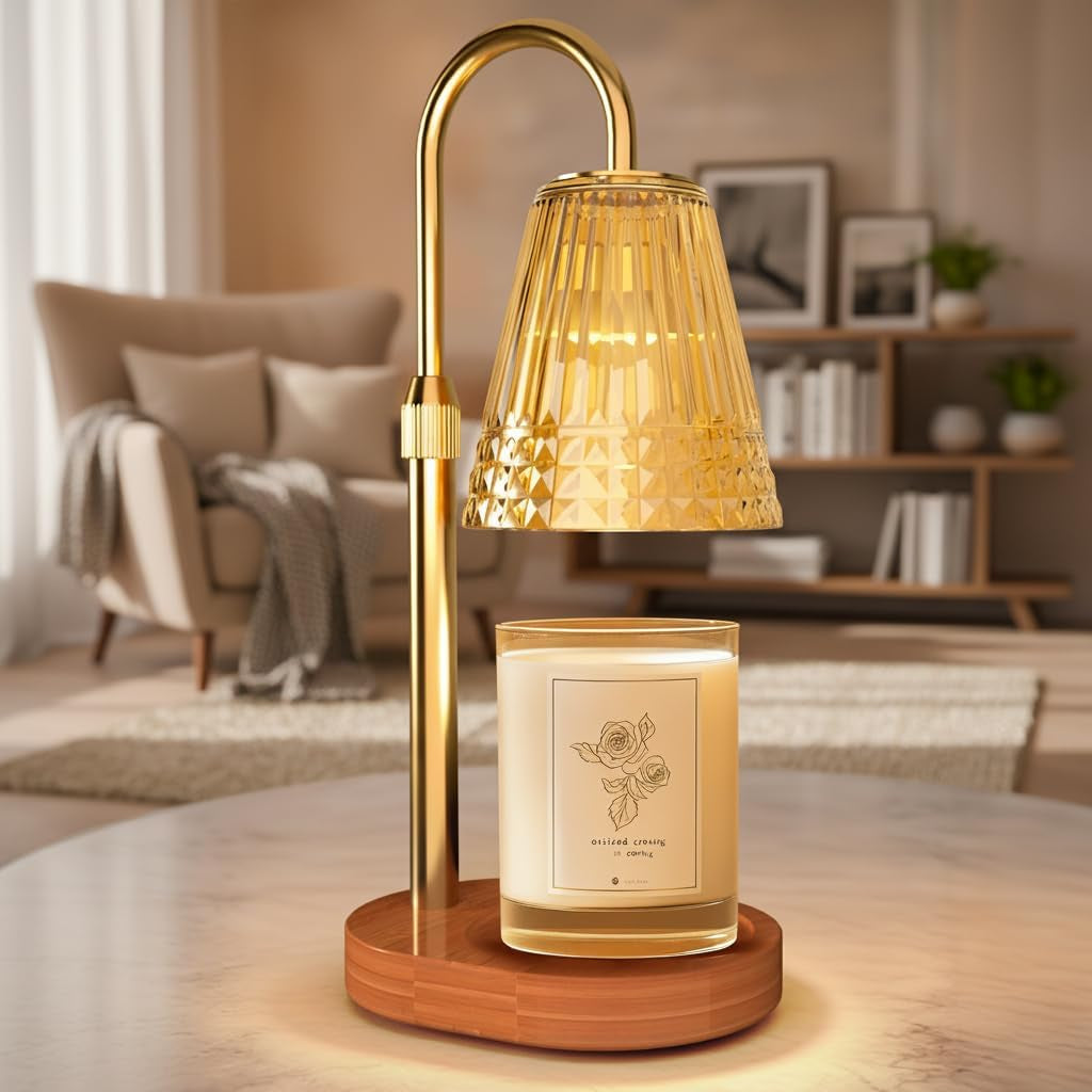 Candle Warmer Lamp with Timer, Dimmable Electric Wax Melter with Adjustable Height, Eco-Friendly Scented Candle Lamp for Gifts, Safe and Smoke-Free, Ideal for Moms and Friends, Perfect for Home Décor