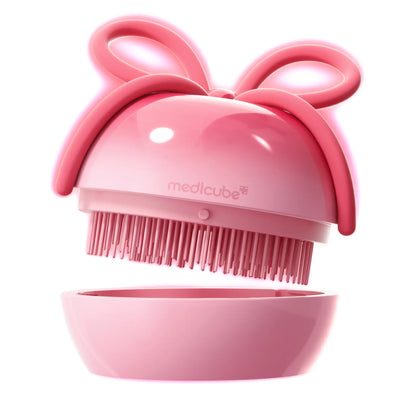 [NEW] [medicube] Ribbon Cherry Glass Hair Brush | Effortless Detangling for Smooth Hair Care | Reduces Breakage | For Curly, Dry & Damaged Hair | Multi-Length Soft Bristle | Compact, Travel-Friendly with Protective Cover | Korean Hair Care