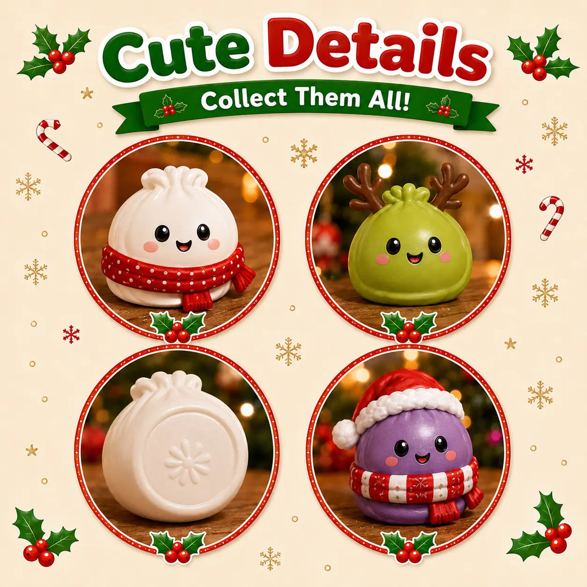 Christmas Mini Squishies Advent Calendar 2026, 24-Day Dumpling Squishy Toy Countdown Calendar with Glitter Squeeze Toys, Holiday Gift for Kids