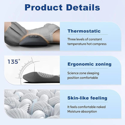 3-in-1 Electric Lumbar Support Pillow – Back Massager with Heat, Vibration & Stretching