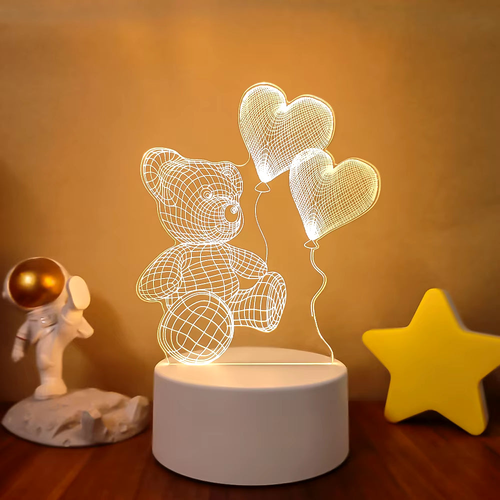 3D LED Lamp Creative 3D LED Night Lights Novelty Illusion Night Lamp 3D Illusion Table Lamp For Home Decorative Light