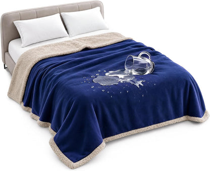 Waterproof Blanket for Bed, Reversible Leakproof Throw