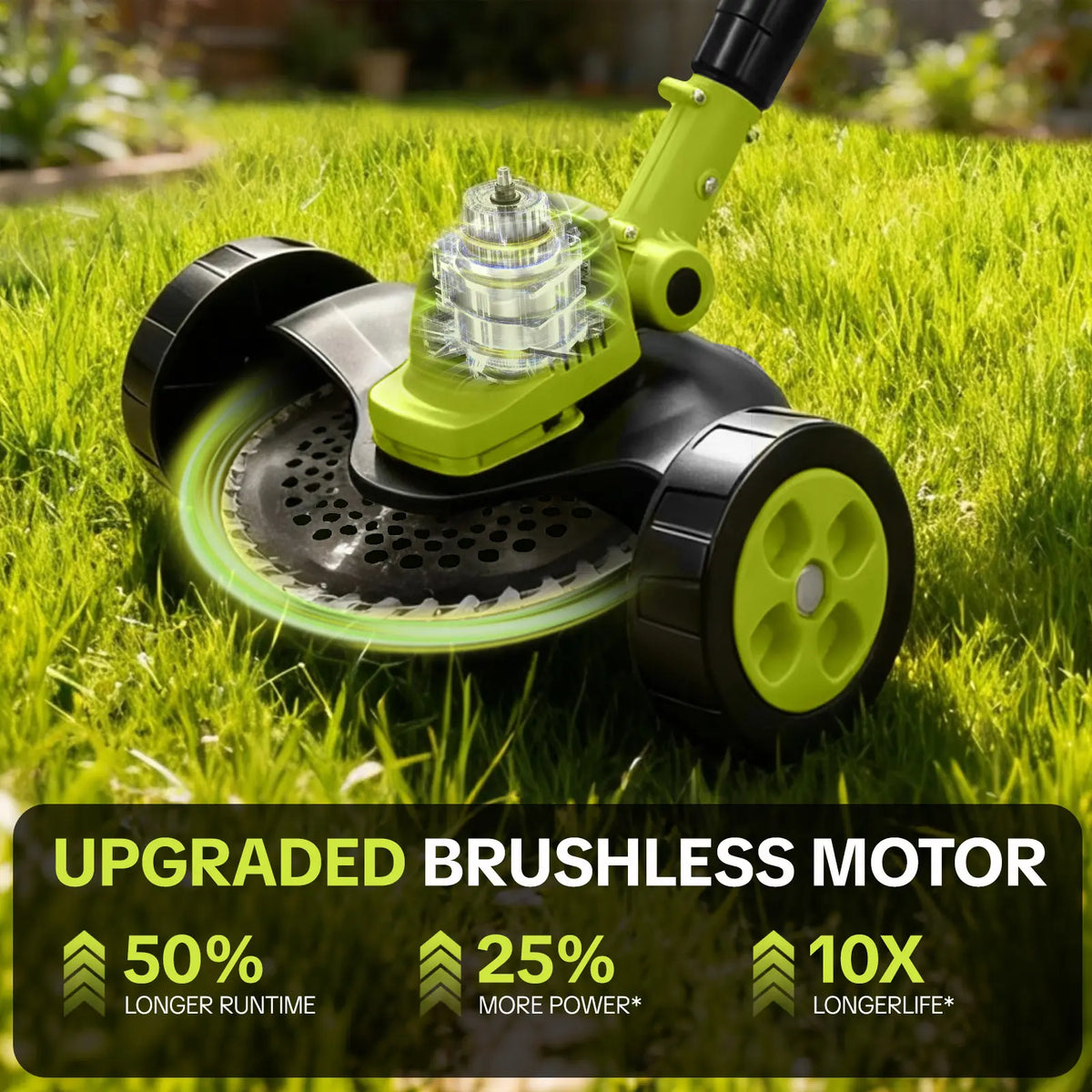 SEESE Cordless Electric Weed Wacker, 3 Different Blades for Lawn Trimming & Edging, with 2 Batteries, Lightweight Design - Suitable for Yard, Garden​