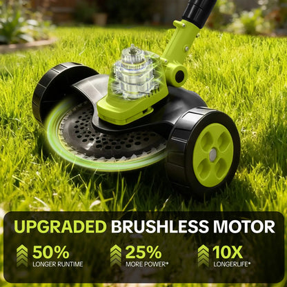 SEESE Cordless Electric Weed Wacker, 3 Different Blades for Lawn Trimming & Edging, with 2 Batteries, Lightweight Design - Suitable for Yard, Garden​