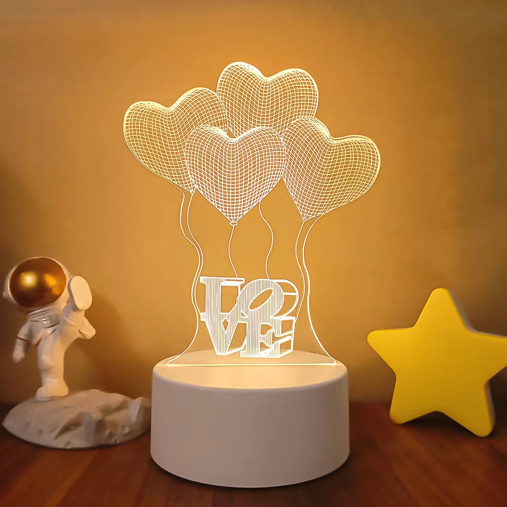 3D LED Lamp Creative 3D LED Night Lights Novelty Illusion Night Lamp 3D Illusion Table Lamp For Home Decorative Light