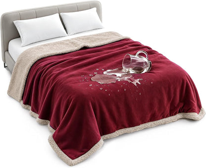 Waterproof Blanket for Bed, Reversible Leakproof Throw