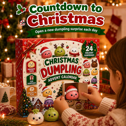 Christmas Mini Squishies Advent Calendar 2026, 24-Day Dumpling Squishy Toy Countdown Calendar with Glitter Squeeze Toys, Holiday Gift for Kids