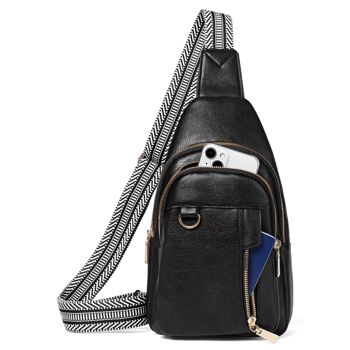 Sling Bag for Women Crossbody Bags Fanny Pack Vegan Leather Chest Bag Travel Shoulder Belt Purse Backpack Gifts