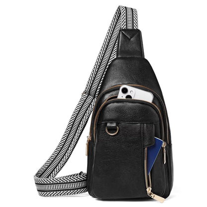 Sling Bag for Women Crossbody Bags Fanny Pack Vegan Leather Chest Bag Travel Shoulder Belt Purse Backpack Gifts