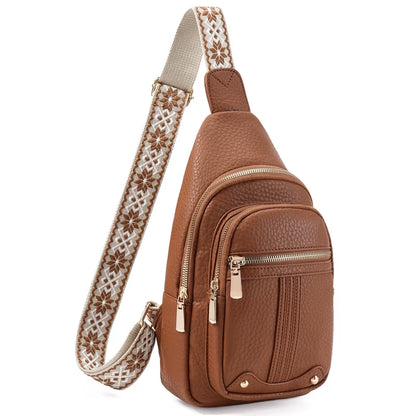 Sling Bag for Women Crossbody Bags Fanny Pack Vegan Leather Chest Bag Travel Shoulder Belt Purse Backpack Gifts