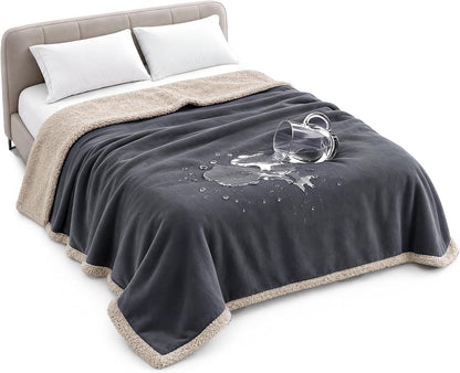 Waterproof Blanket for Bed, Reversible Leakproof Throw