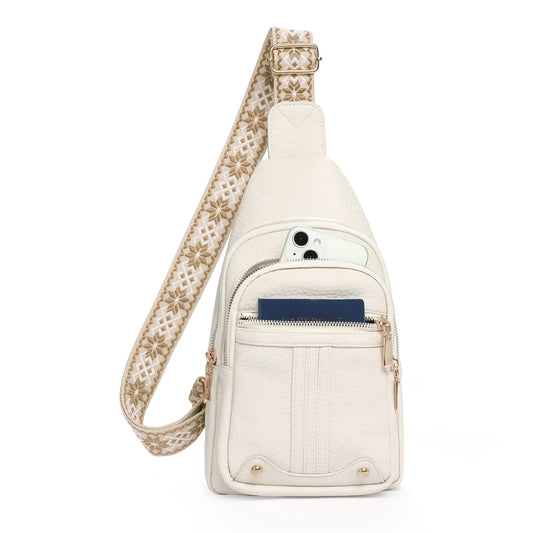 Sling Bag for Women Crossbody Bags Fanny Pack Vegan Leather Chest Bag Travel Shoulder Belt Purse Backpack Gifts