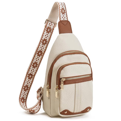 Sling Bag for Women Crossbody Bags Fanny Pack Vegan Leather Chest Bag Travel Shoulder Belt Purse Backpack Gifts