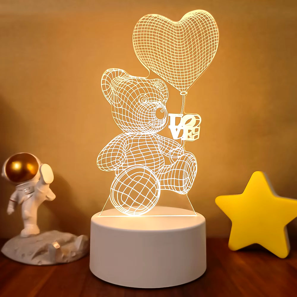 3D LED Lamp Creative 3D LED Night Lights Novelty Illusion Night Lamp 3D Illusion Table Lamp For Home Decorative Light