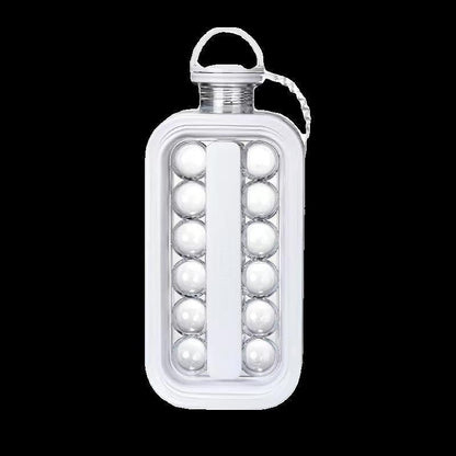 2-in-1 Portable Folding Ice Ball Maker Bottle, Silicone Freezer Ice Mold & Water Bottle for Cocktails, Travel, Gym