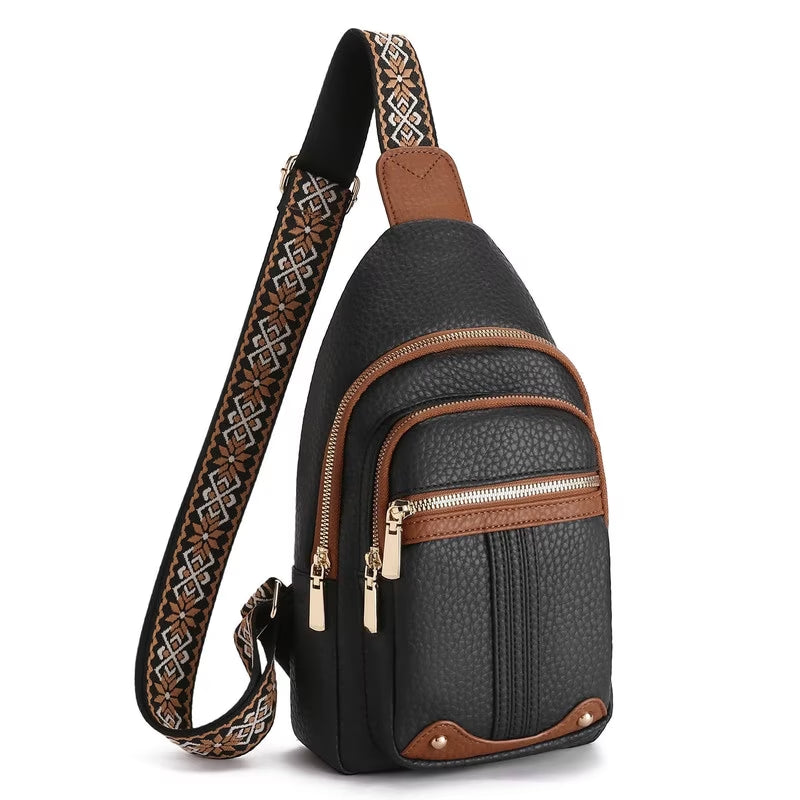 Sling Bag for Women Crossbody Bags Fanny Pack Vegan Leather Chest Bag Travel Shoulder Belt Purse Backpack Gifts