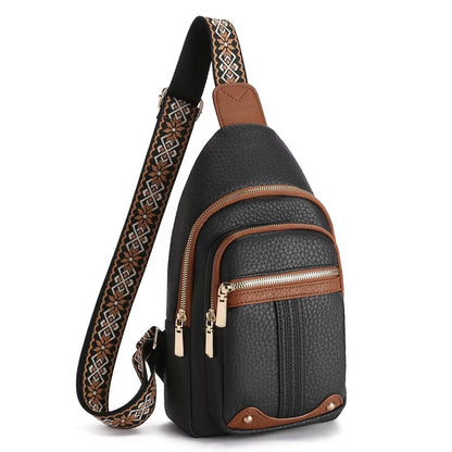 Sling Bag for Women Crossbody Bags Fanny Pack Vegan Leather Chest Bag Travel Shoulder Belt Purse Backpack Gifts