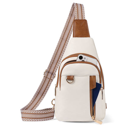 Sling Bag for Women Crossbody Bags Fanny Pack Vegan Leather Chest Bag Travel Shoulder Belt Purse Backpack Gifts